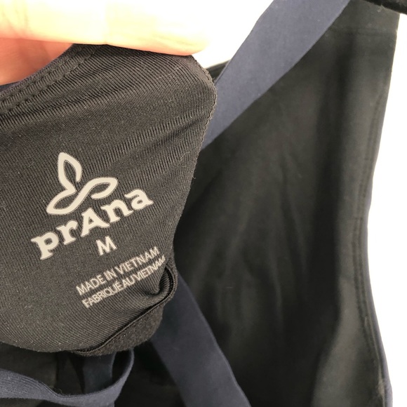 PRANA Verana Tank Strappy Cross Back Navy Blue Athletic Top Shelf Bra Built in M - Picture 8 of 8